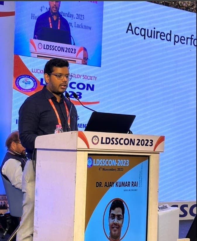 Dr. Ajay Kumar Rai presenting skin manifestations of diabetes at LDSSCON 2023